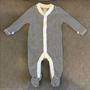 Old Navy Black and White Striped Baby Onesie